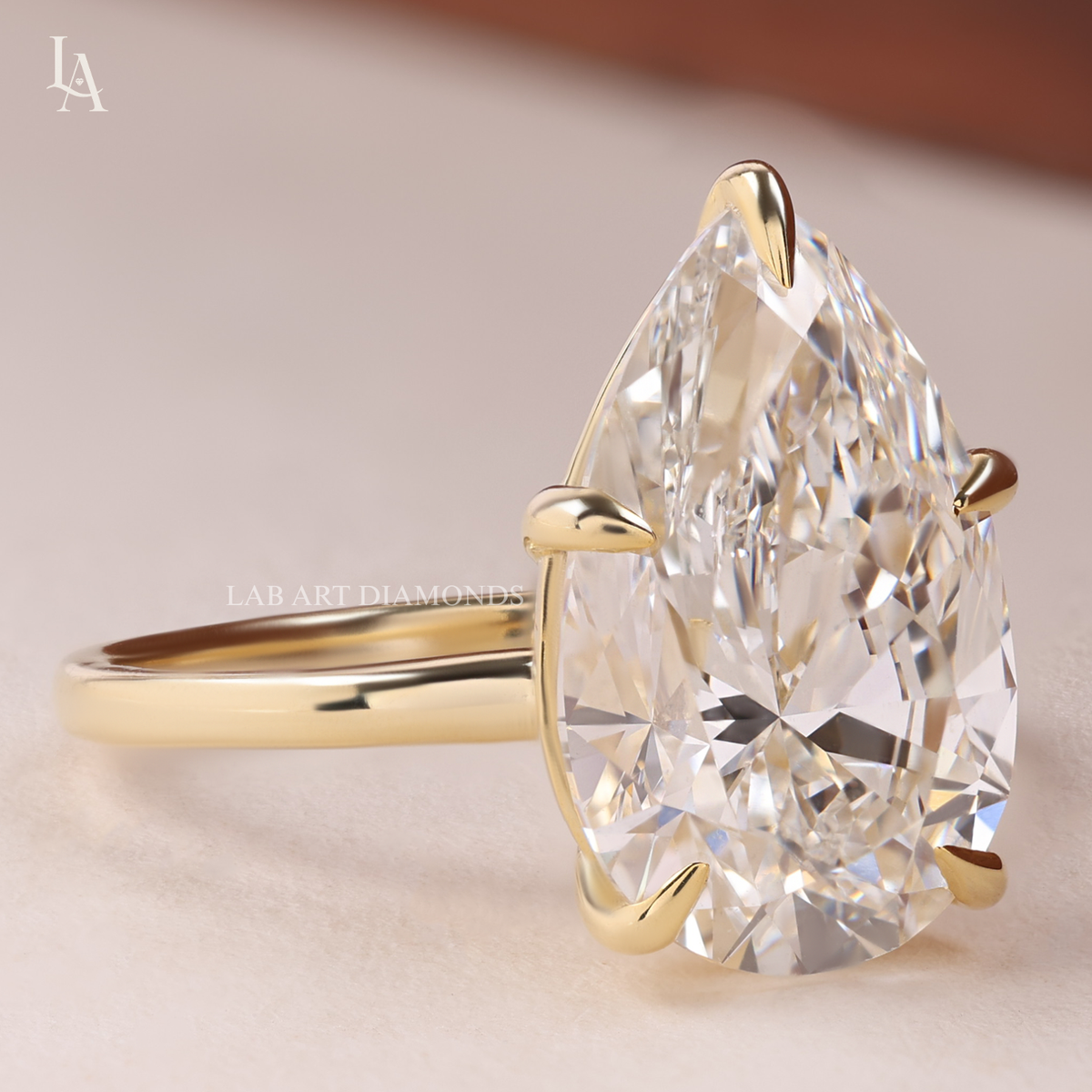 Pear Cut Hidden Halo Solitaire Engagement Ring