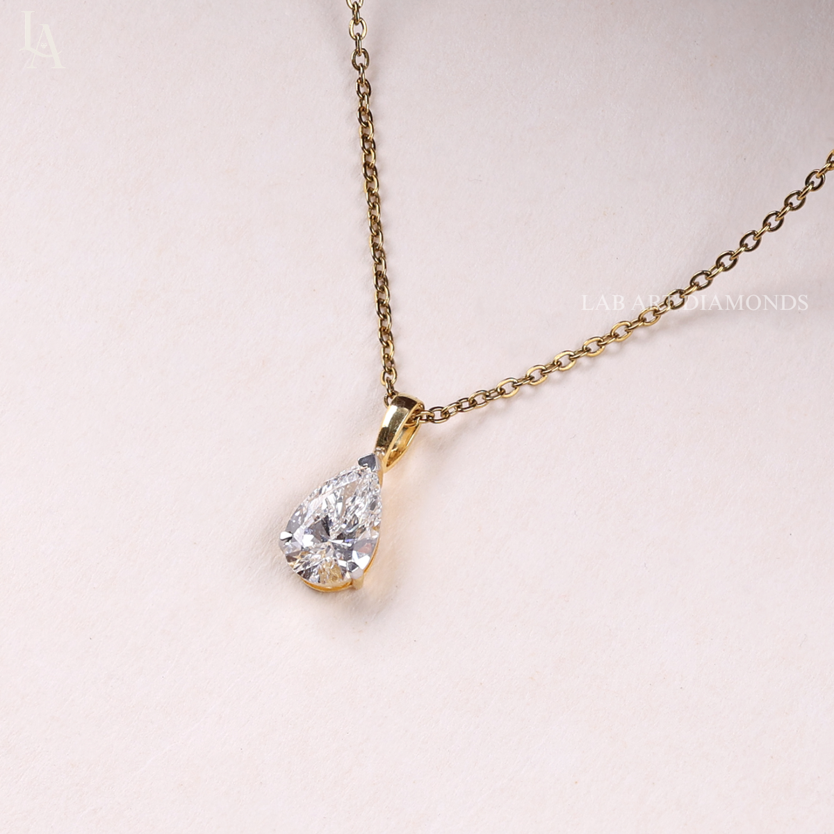 Pear Cut Solitaire Pendent