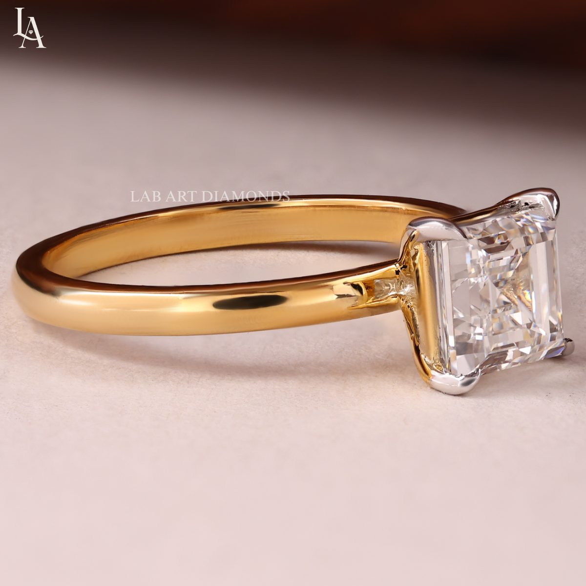 Asscher Cut Solitaire Engagement Ring