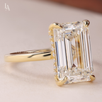 Emerald Cut Hidden Halo Solitaire Engagement Ring