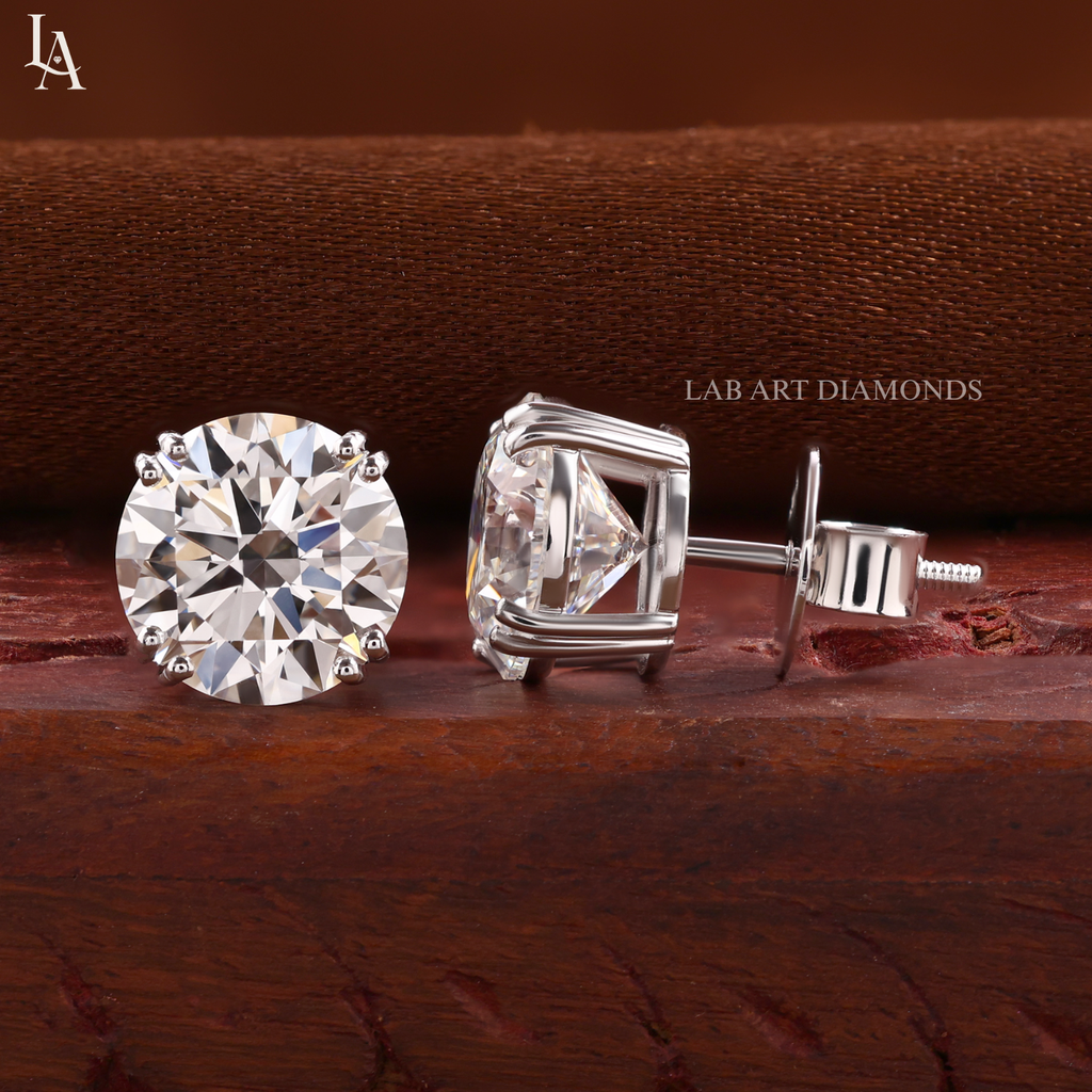 Round Cut Stud Earrings