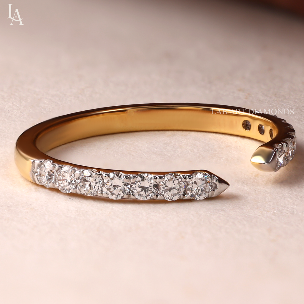 Open Cuff Pave Wedding Band