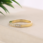 Pinched Tapered Pave Half Eternity Band