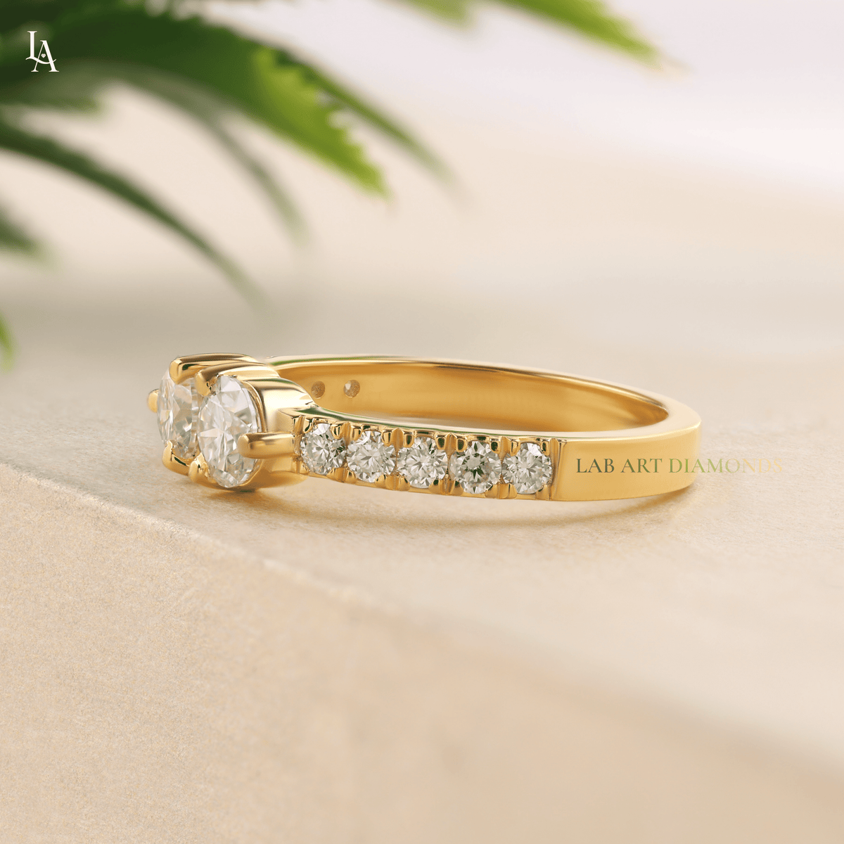 Toi et Moi Minimalist Bridal Engagement Band