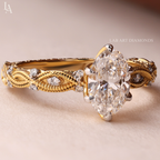 Oval Cut Vintage Milgrain Engagement Ring
