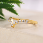 Chevron V Shaped Contour Ring