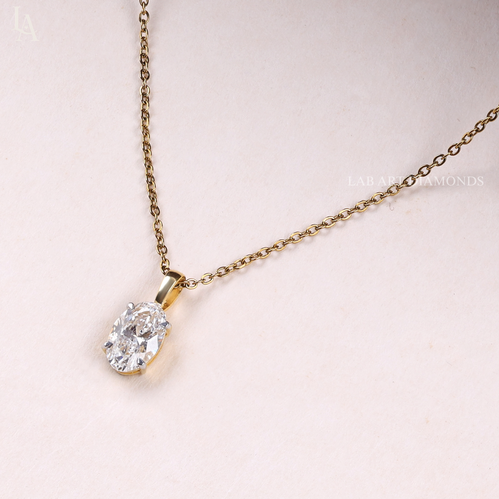 Oval Cut Solitaire Pendent