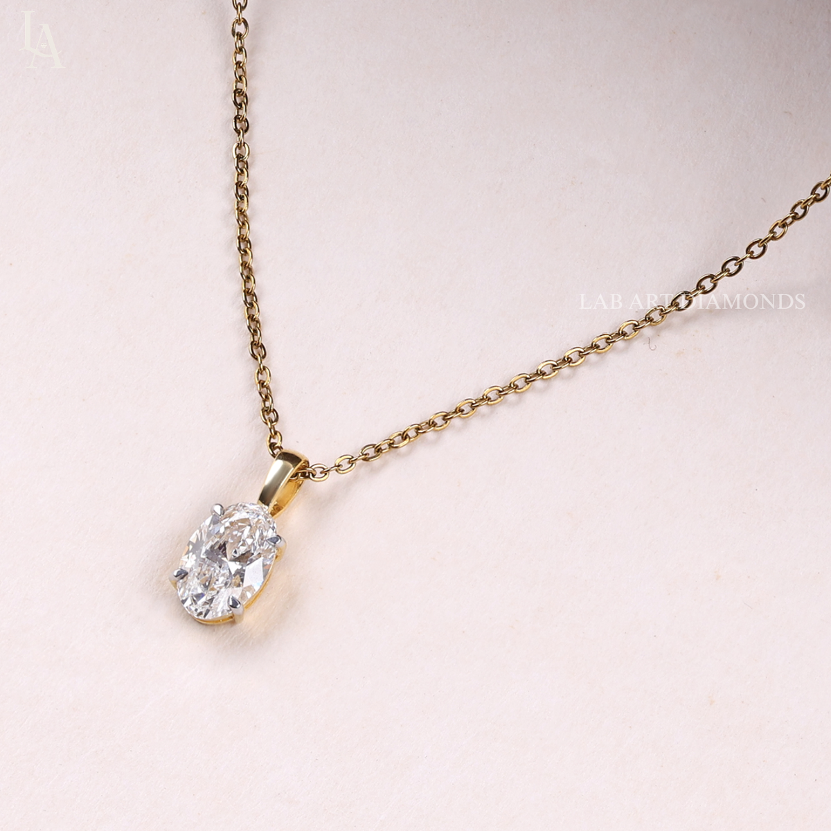 Oval Cut Solitaire Pendent