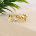 Twing Vine Nature Inspired Leaf Wedding Band