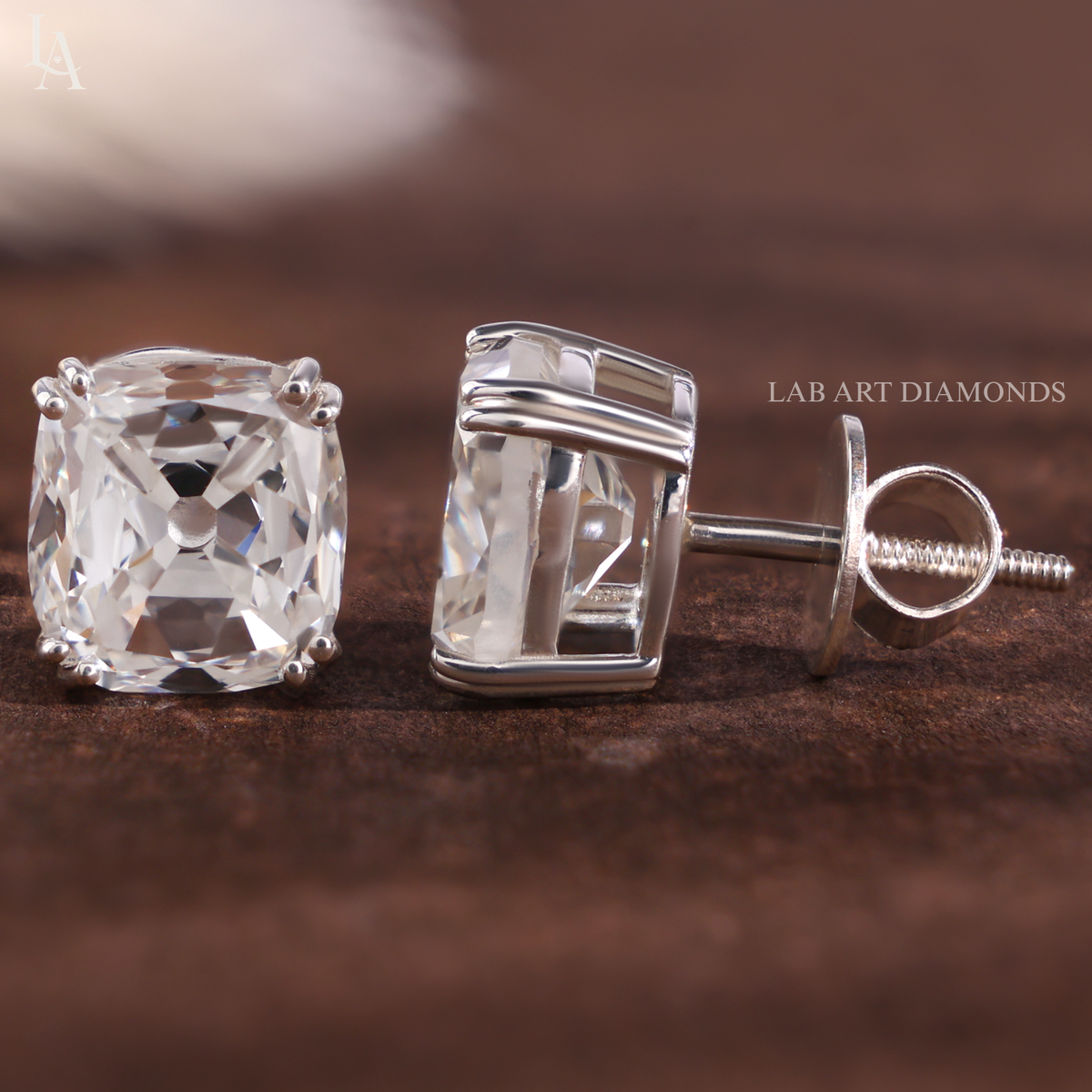 Cushion Cut Stud Earrings