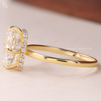 Radiant Cut Hidden Halo Solitaire Engagement Ring