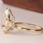 Pear Cut Hidden Halo Solitaire Engagement Ring