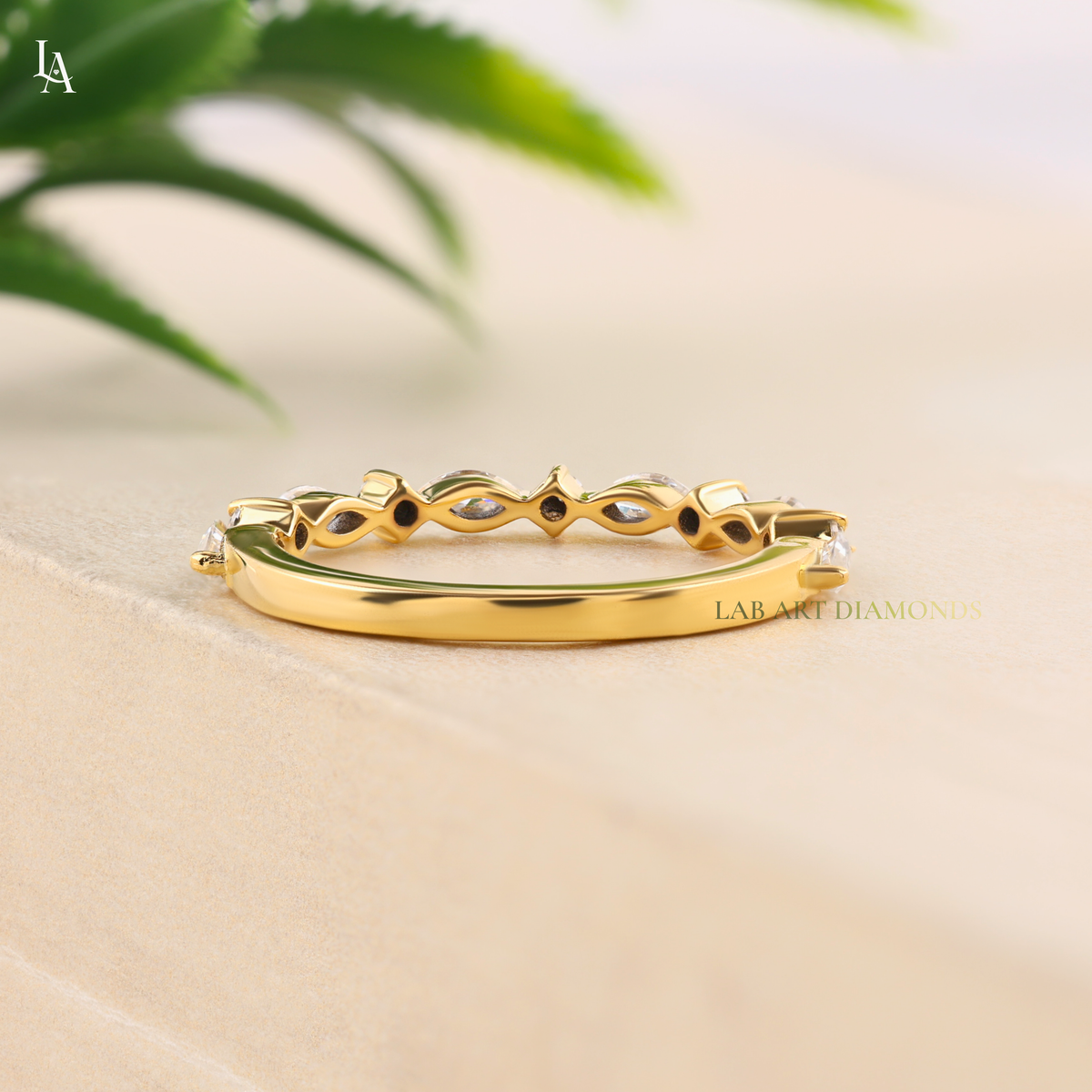 Vintage Marquise Half Eternity Band