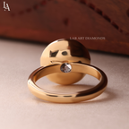 Round Cut Bezel Set Halo Engagement Ring