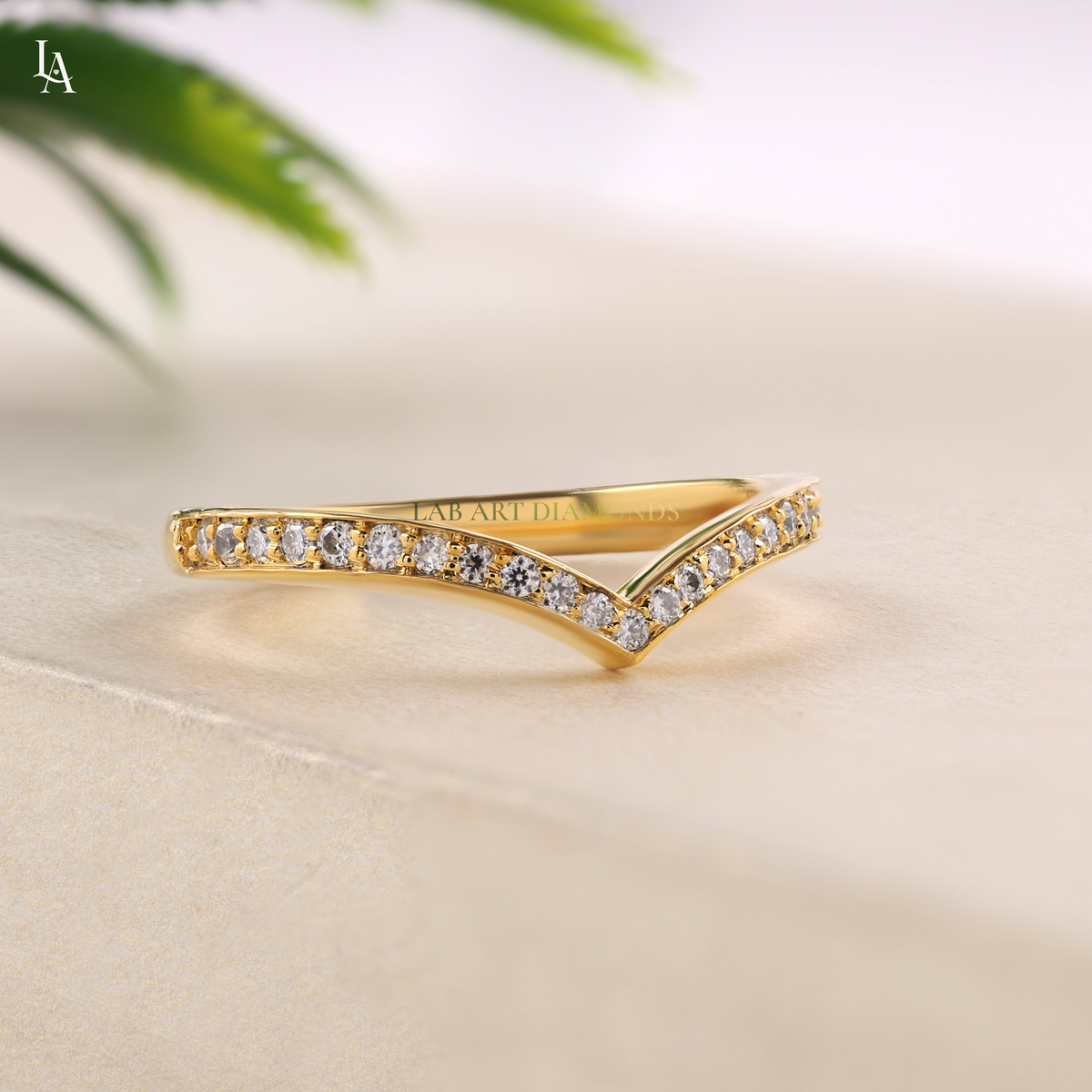 Curved Wishbone V shape Stacking Ring