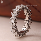 Marquise-Cut  Flower Eternity Band