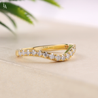 Curved U Shape Pave Contour Band