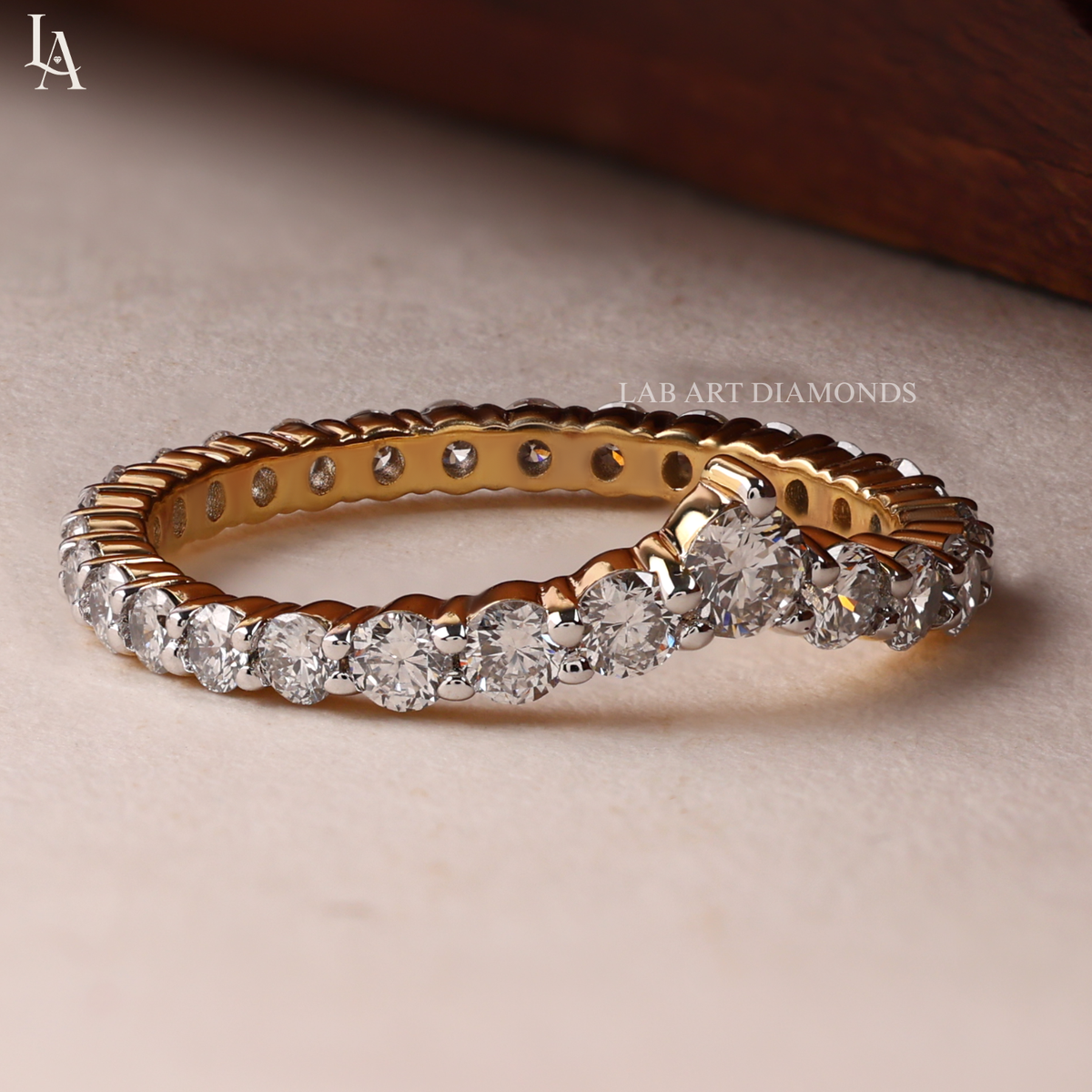 V Shaped Chevron Eternity Band