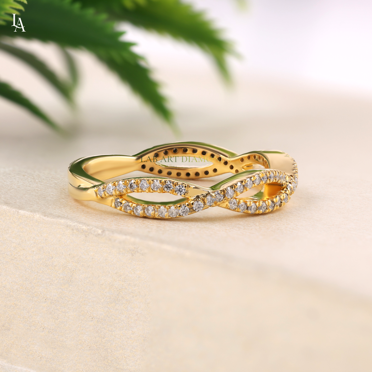 Twisted Infinity Half Eternity Band