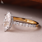 Marquise Cut Hidden Halo Engagement Ring