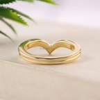 Double Wishbone Two Row Chevron Stacking Ring