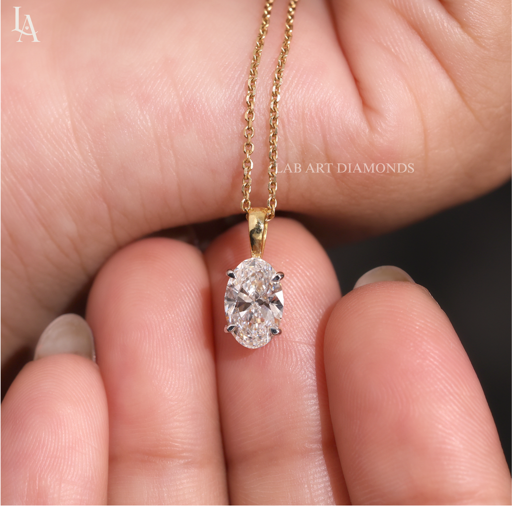 Oval Cut Solitaire Pendent