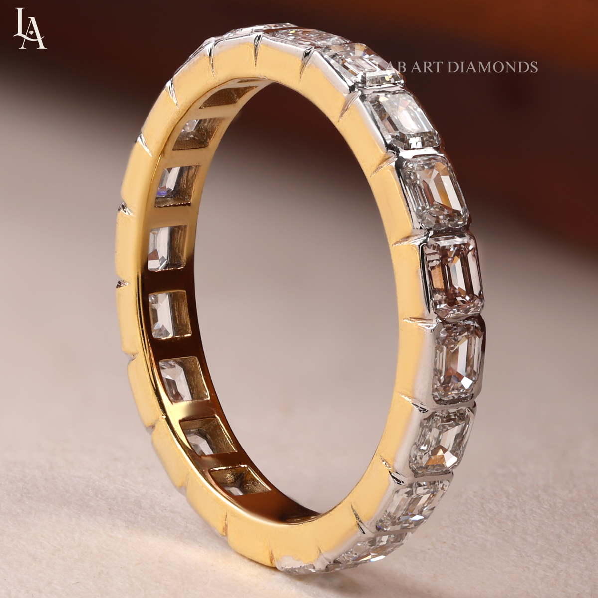 Emerald Cut Full Eternity Band