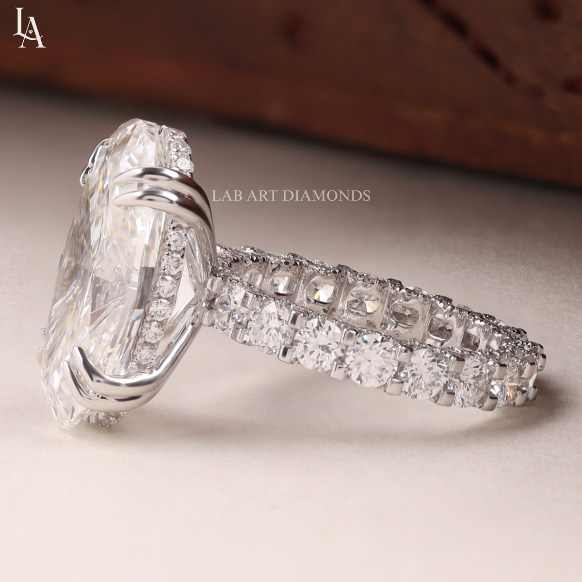 Oval Cut Hidden Halo Engagement Ring