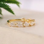 Twisted Vine Spiral Half Eternity Ring
