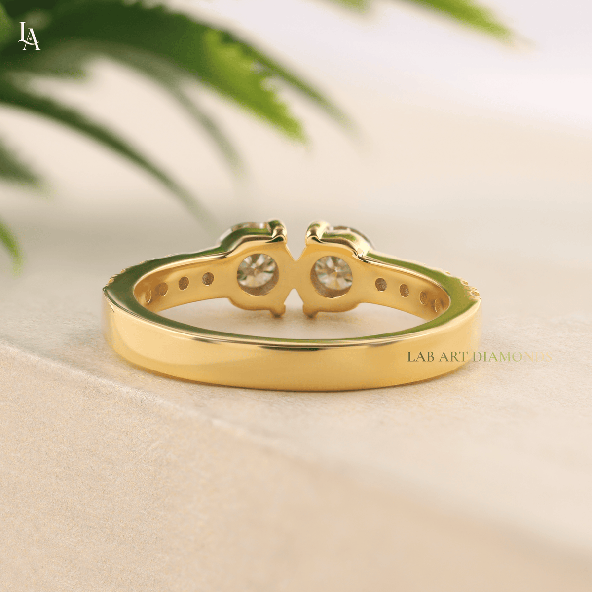 Toi et Moi Minimalist Bridal Engagement Band