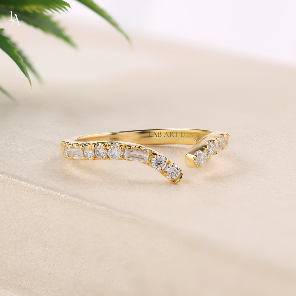 Bagutte Open Ended Stacking Art Deco Ring