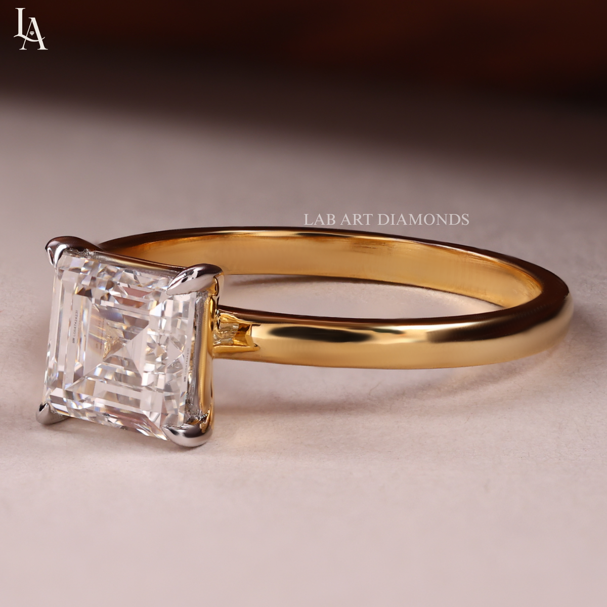 Asscher Cut Solitaire Engagement Ring