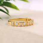 Bezel Set Lab Grown Diamond Half Eternity Band