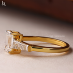 Emerald Cut Three Stone Engagement Ring