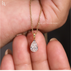 Pear Cut Solitaire Pendent