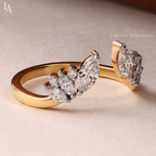 Marquise Cluster Open Leaf Wrap Band
