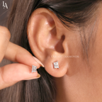 Kite Cut Solitaire Stud Earrings