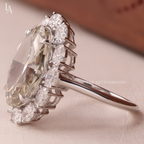 Large Oval Cut Champagne Statement Cocktail Ring