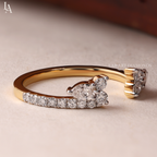 Pear Cut Double Cluster Band
