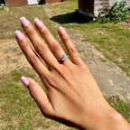 Cushion Cut Cluster Engagement Ring