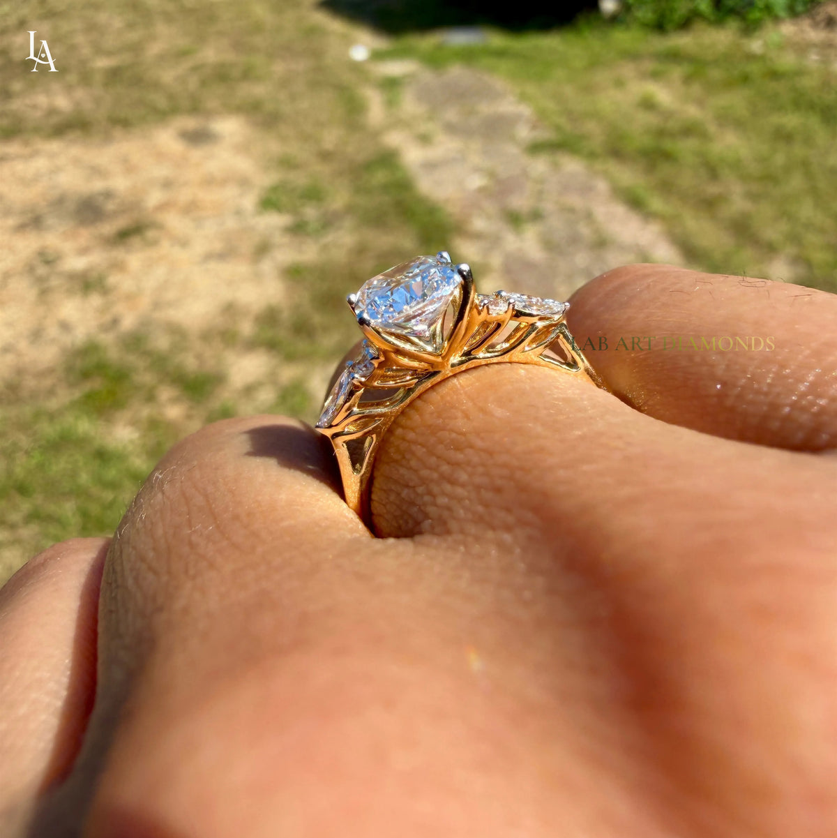 Princess Cut Hidden HaloCluster Engagement Ring