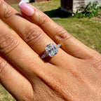Cushion Cut Cluster Engagement Ring