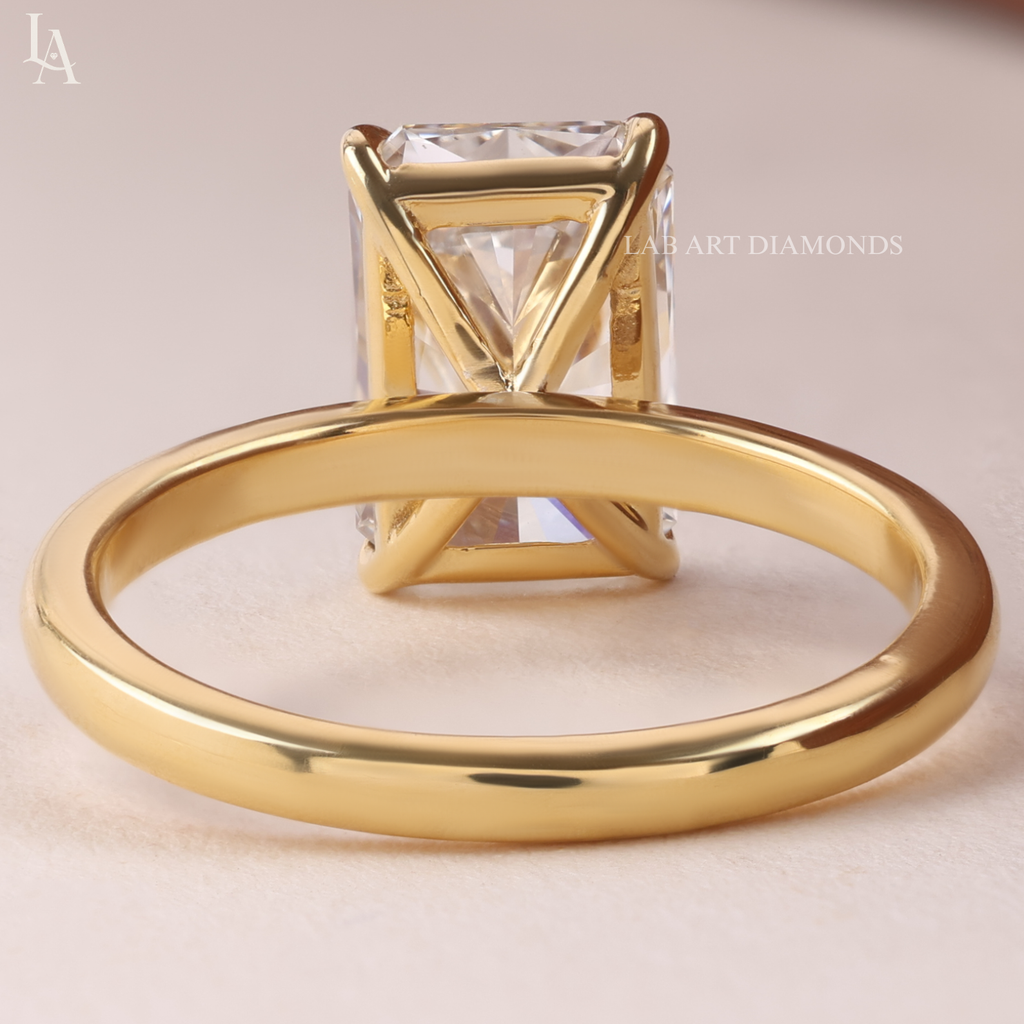 Elongated Radiant Cut Solitaire Engagement Ring