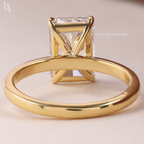 Elongated Radiant Cut Solitaire Engagement Ring