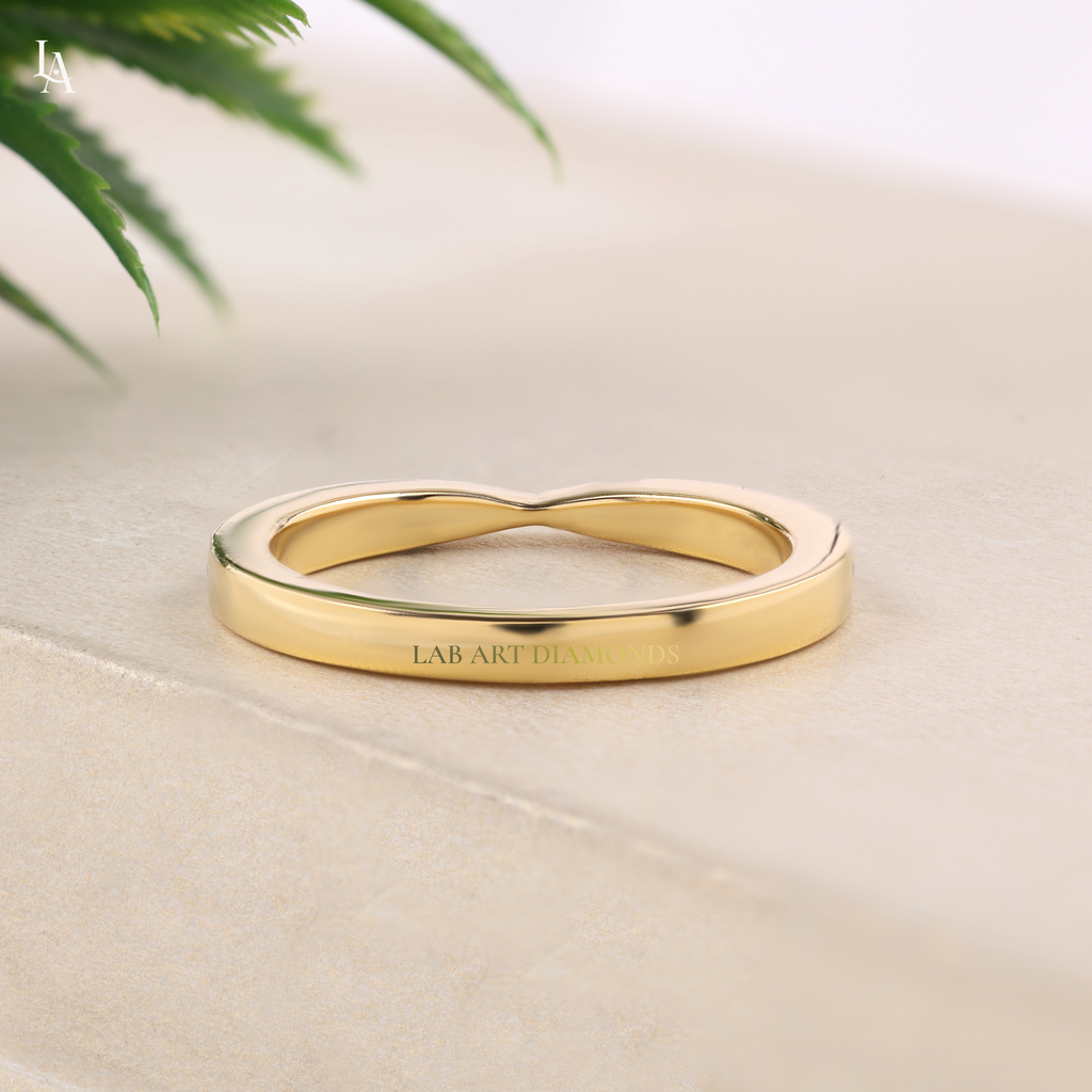 Pinched Tapered Pave Half Eternity Band