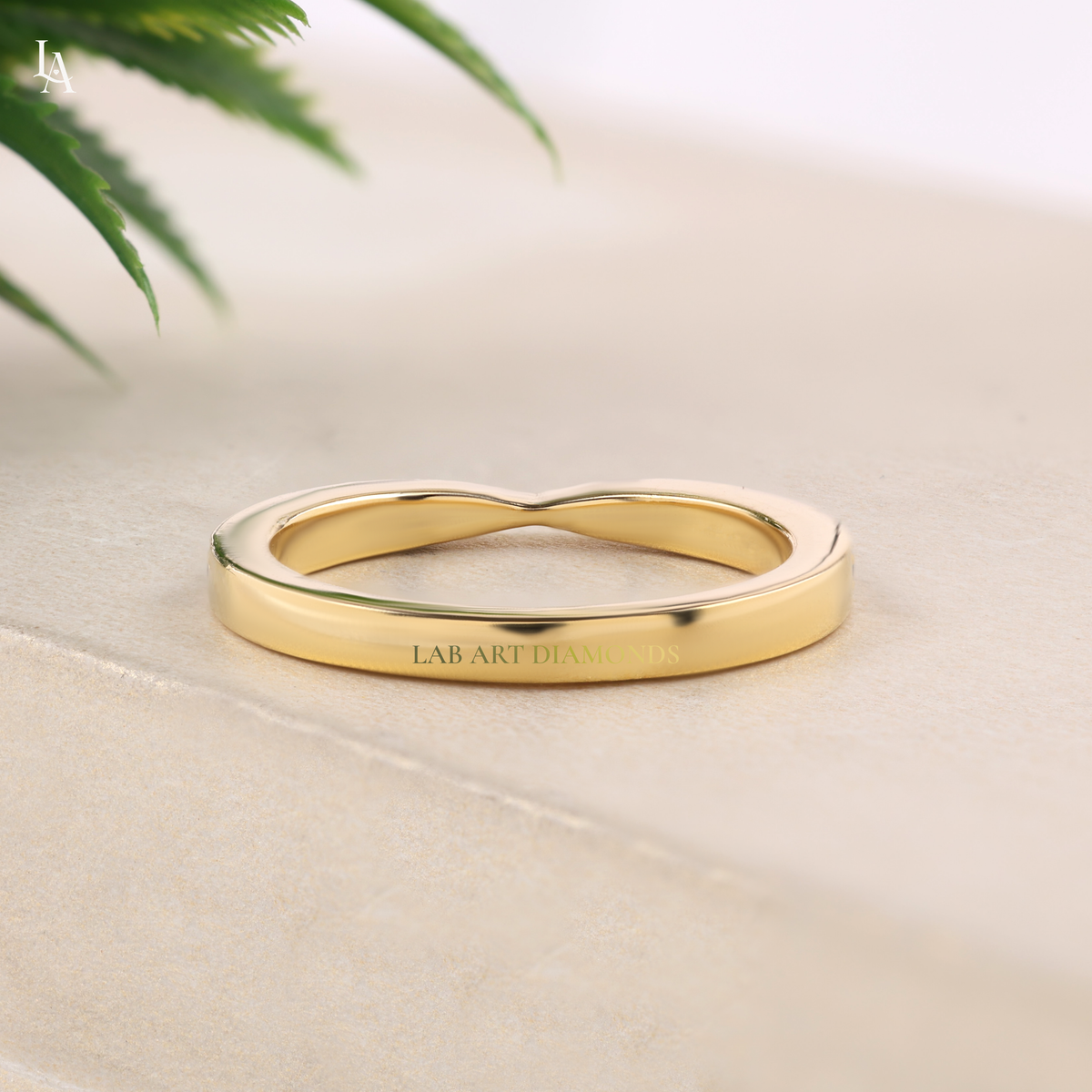 Pinched Tapered Pave Half Eternity Band