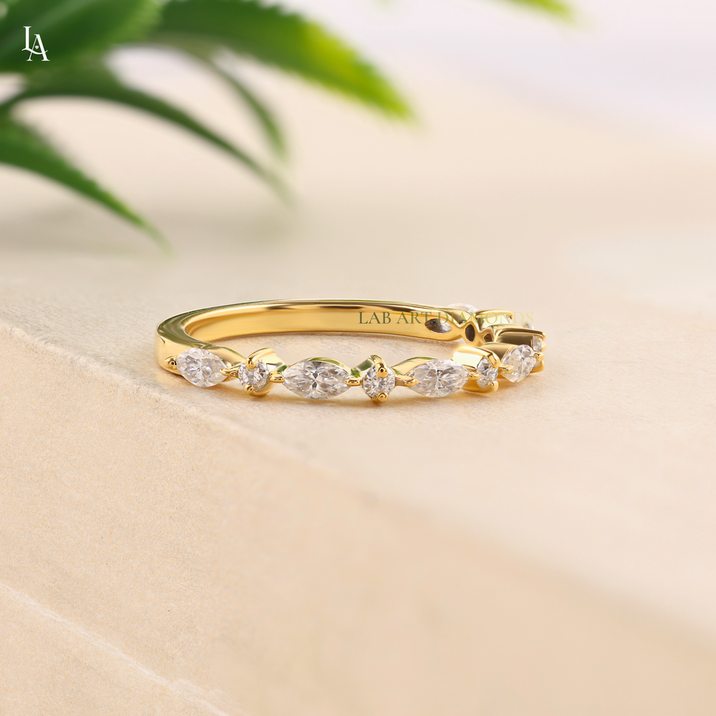 Vintage Marquise Half Eternity Band
