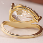 East West Pear Cut Solitaire Engagement Ring