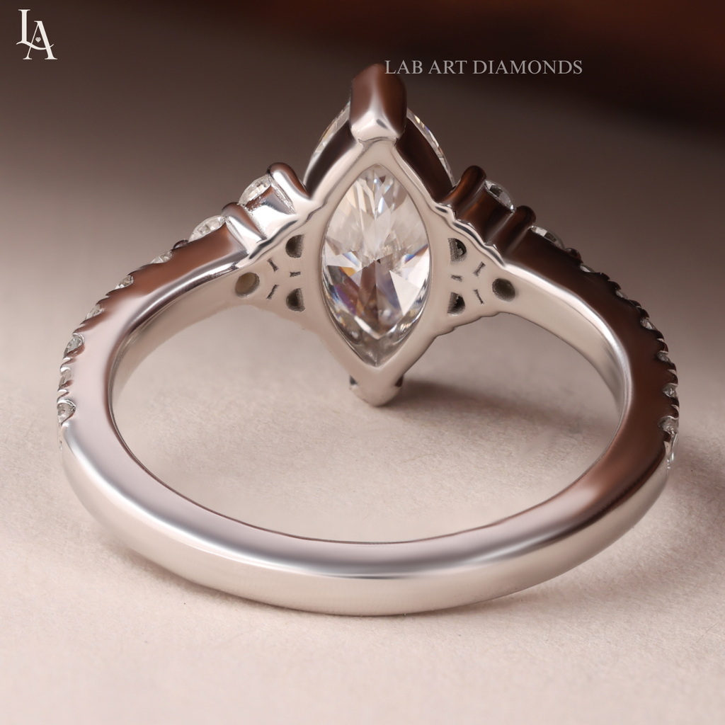 Marquise-Cut Real Lab Grown Diamond Ring