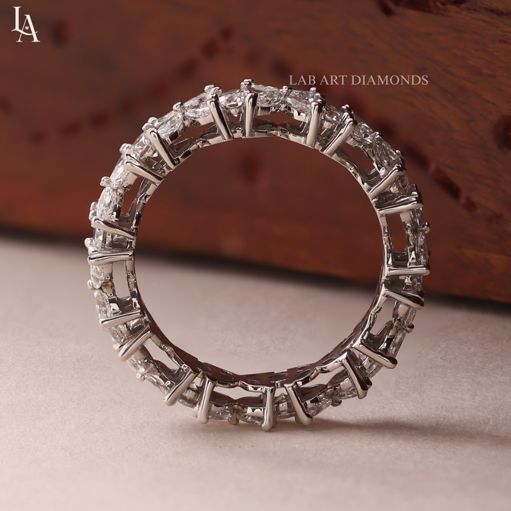 Marquise-Cut  Flower Eternity Band